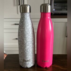 S'well Pink and Gray Printed Water Bottles